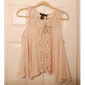 Living Doll lace/crochet cream blouse NWT